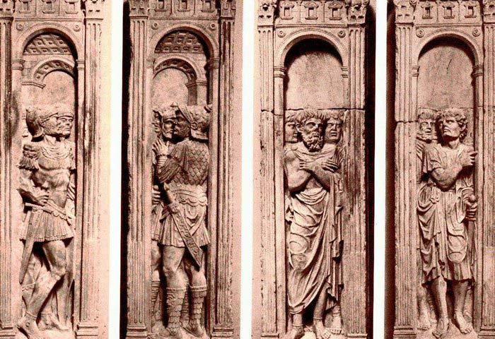 Four reliefs with the trials of Saint Paul